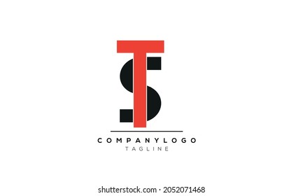 Abstract Letter TS ST Vector Logo Design Template