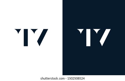 Abstract letter TV logo. This logo icon incorporate with abstract shape in the creative way. It look like letter T and V.