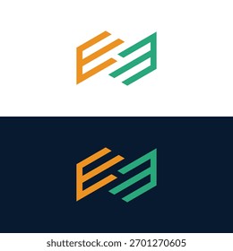 Logotipo de la letra Abstractas doble E