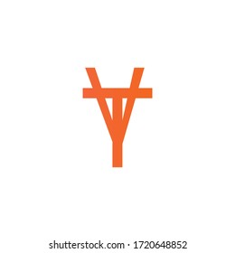 abstract letter ty logo design