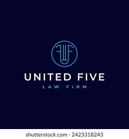 Abstract Letter U F Law Firm Logo