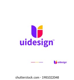 Abstract letter U and I- UI letter logo design vector template .Creative UI icon. Graphic Alphabet Symbol for Corporate Business Identity .Ready For Use, Modern Initial Logo.