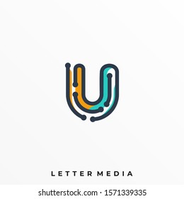 Abstract Letter U Illustration Vector Design Template. Suitable for Creative Industry, Multimedia, entertainment, Educations, Shop, and any related business