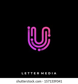 Abstract Letter U Illustration Vector Design template. Suitable for Creative Industry, Multimedia, entertainment, Educations, Shop, and any related business