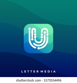 Abstract Letter U Illustration Vector Design Template. Suitable for Creative Industry, Multimedia, entertainment, Educations, Shop, and any related business