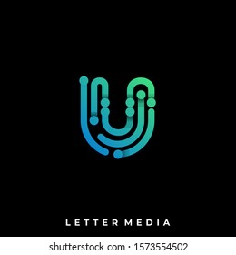 Abstract Letter U Illustration Vector Design Template. Suitable for Creative Industry, Multimedia, entertainment, Educations, Shop, and any related business