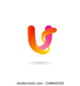 abstract letter U logo design template