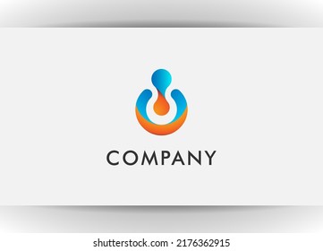 Abstract letter U logo design template,Technology abstract dot connection icon circle logotype,