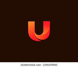 Abstract letter U logo design template on white background. Suitable for any branding logo and etc.