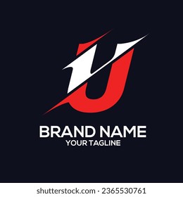 abstract letter U logo design