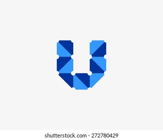 Abstract letter U logo design template. Colorful creative sign. Universal vector icon.