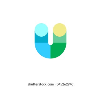 Abstract letter U logo design template. Colorful modern creative sign. Universal vector icon. Fresh tube logotype symbol