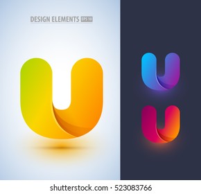 Abstract letter U logo design collection. Can be used for branding, application icon, corporate identity sign.