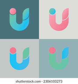Abstract letter U logo icon design minimal style illustration, modern logo icon, creative U logo