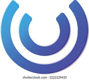 Letra abstracta ilustración del logo U en un estilo moderno y mínimo aislado en segundo plano