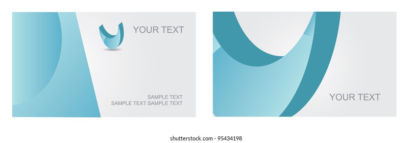 Abstract Letter U Logo Symbol Icon Business Card Set EPS 8 vector, grouped for easy editing. No open shapes or paths.