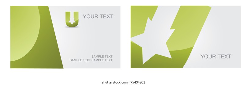 Abstract Letter U Logo Symbol Icon Business Card Set EPS 8 vector, grouped for easy editing. No open shapes or paths.