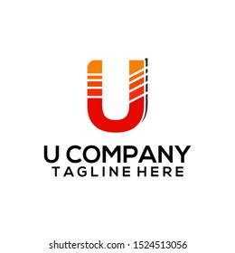 Abstract Letter U Logo Template Vector. Alphabet Logo Concept