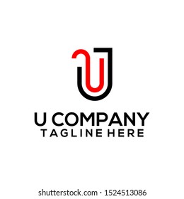 Abstract Letter U Logo Template Vector. Alphabet Logo Concept