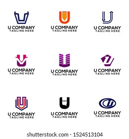 Abstract Letter U Logo Template Vector. Alphabet Logo Concept