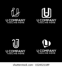 Abstract Letter U Logo Template Vector. Alphabet Logo Concept