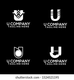Abstract Letter U Logo Template Vector. Alphabet Logo Concept