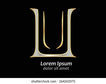 Abstract letter U logo.Alphabet logo design.Vector template.