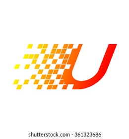 Abstract letter U logo,fast speed, moving,delivery,Digital for your Corporate identity