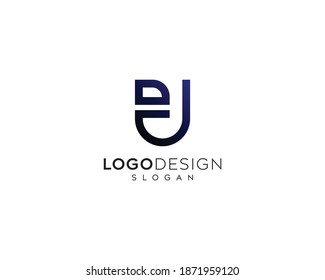 Abstract letter U logo-PU logo design