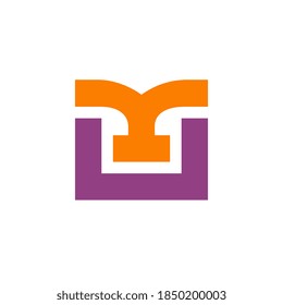 Abstract letter U or MU logo icon design template elements, vector illustration