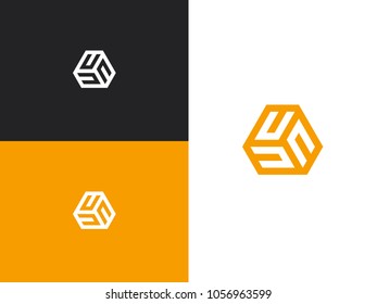 Abstract letter U. Technical hexagon of future abstract vector and logo design. Template technology business icon. Company identity symbol concept.