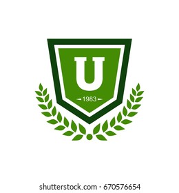 Abstract letter "U" university logo design