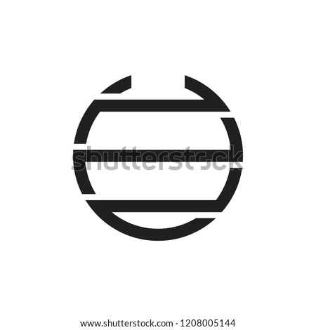 abstract letter u2 circle logo 