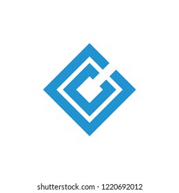 abstract letter uc square geometric logo 