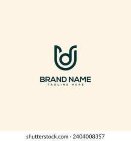 Abstract letter UD DU logo. Flat vector logo design template element.