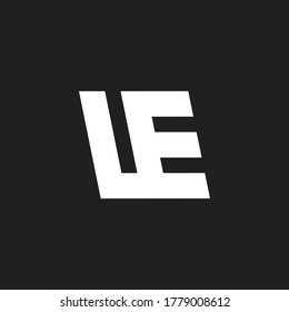 abstract letter ue motion symbol simple geometric logo vector