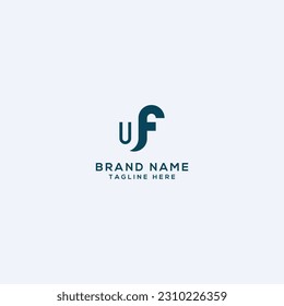 Abstract letter UF FU monogram logo vector template. Initial based minimal flat icon vector.