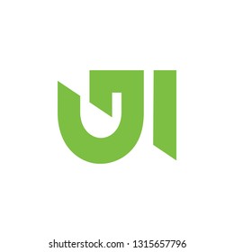 abstract letter ui simple geometric logo