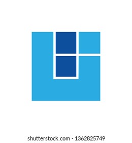 abstract letter ui square simple colorful logo vector