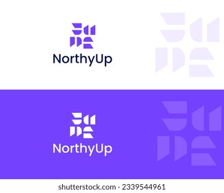 Abstract Letter UN logo design concept