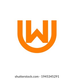 Letra abstracta plantilla de diseño de logotipo UW o WU - Vector
