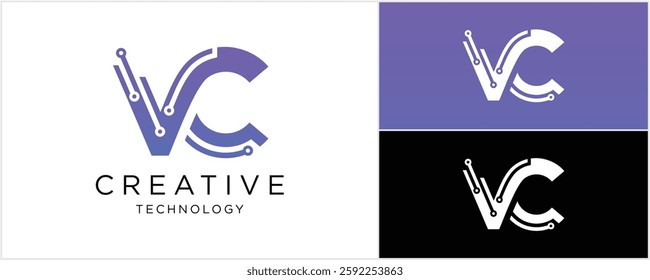 Abstract letter V C logo design Template Vector Illustration. icons for business of technology, elegant, simple.