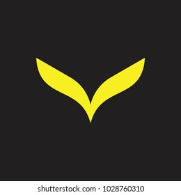 abstract letter v curves shape logo