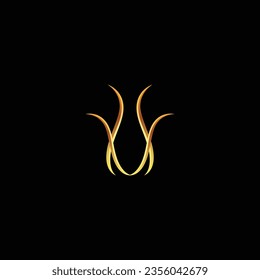 Abstract letter V decorative vase logo.