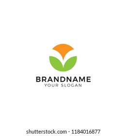 Abstract letter v, farm, organic logo design