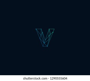 abstract letter V geometric logo designs template
