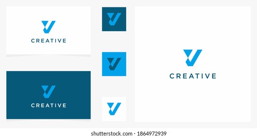 abstract letter v icon logo vector