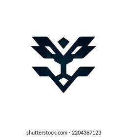 Abstract letter V lion face logo illustration design for your company or business