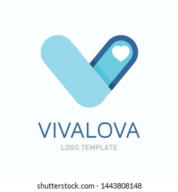 Abstract letter V logo design template
