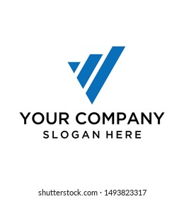 Abstract letter V logo design vector for business company